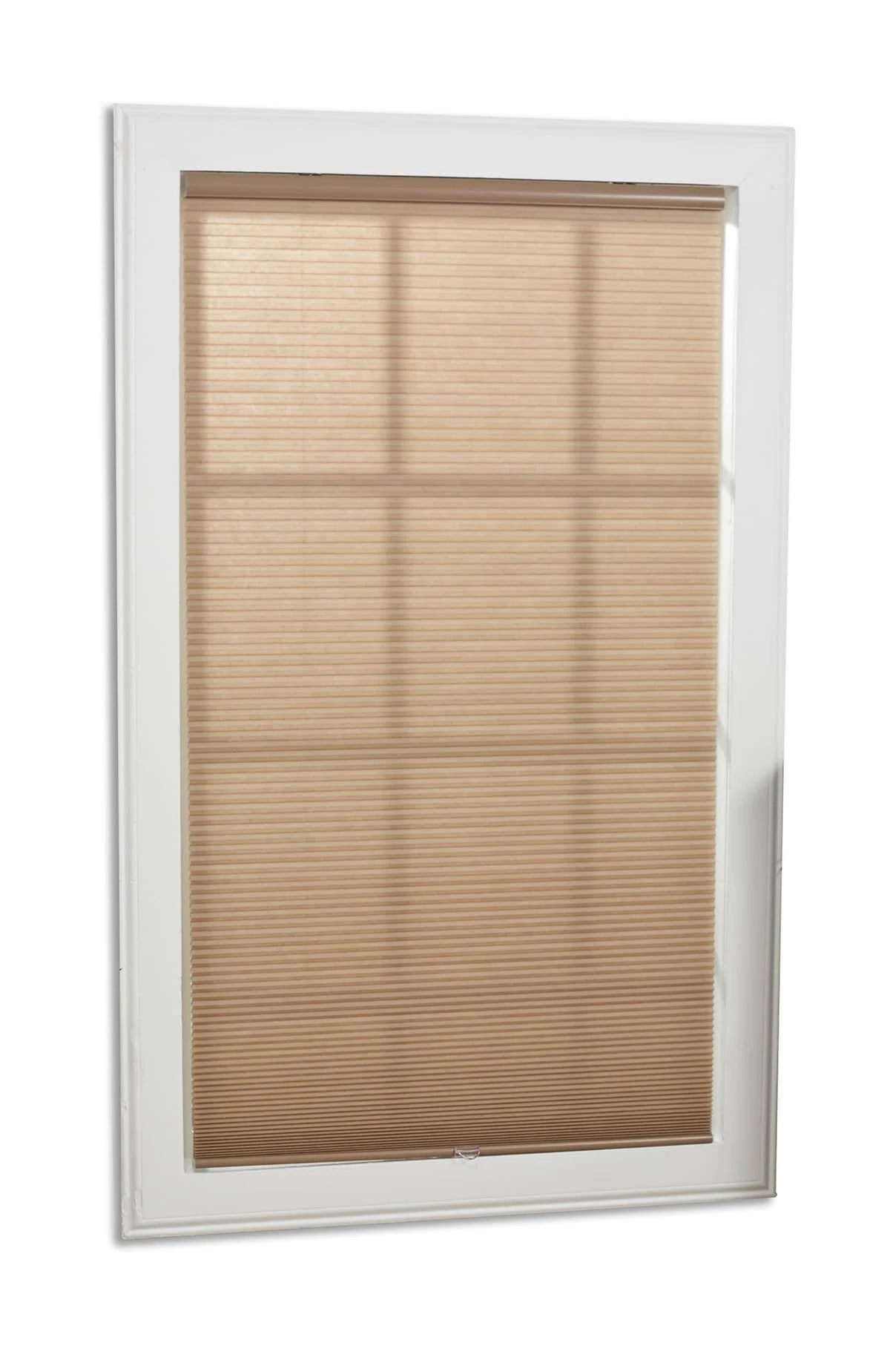 Allen + Roth 23-in x 72-in Linen Light Filtering Cordless Cellular Shade Polyester in Brown | 78694