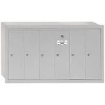 Salsbury Industries 3506ARU Vertical Mailbox - 6 Doors - Aluminum - Recessed Mounted - USPS Access