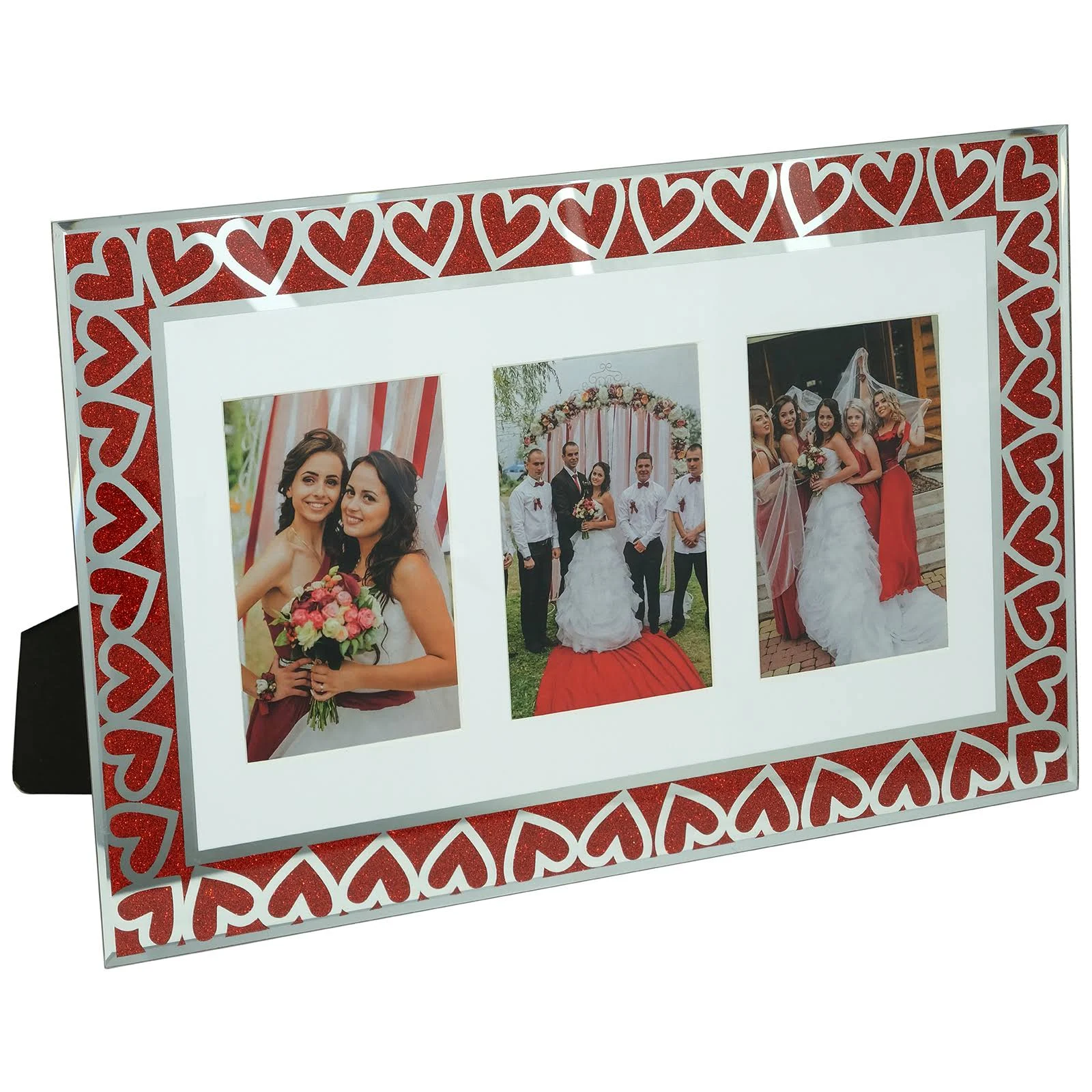 Excello Global Products Heart Border Glass Photo Frame