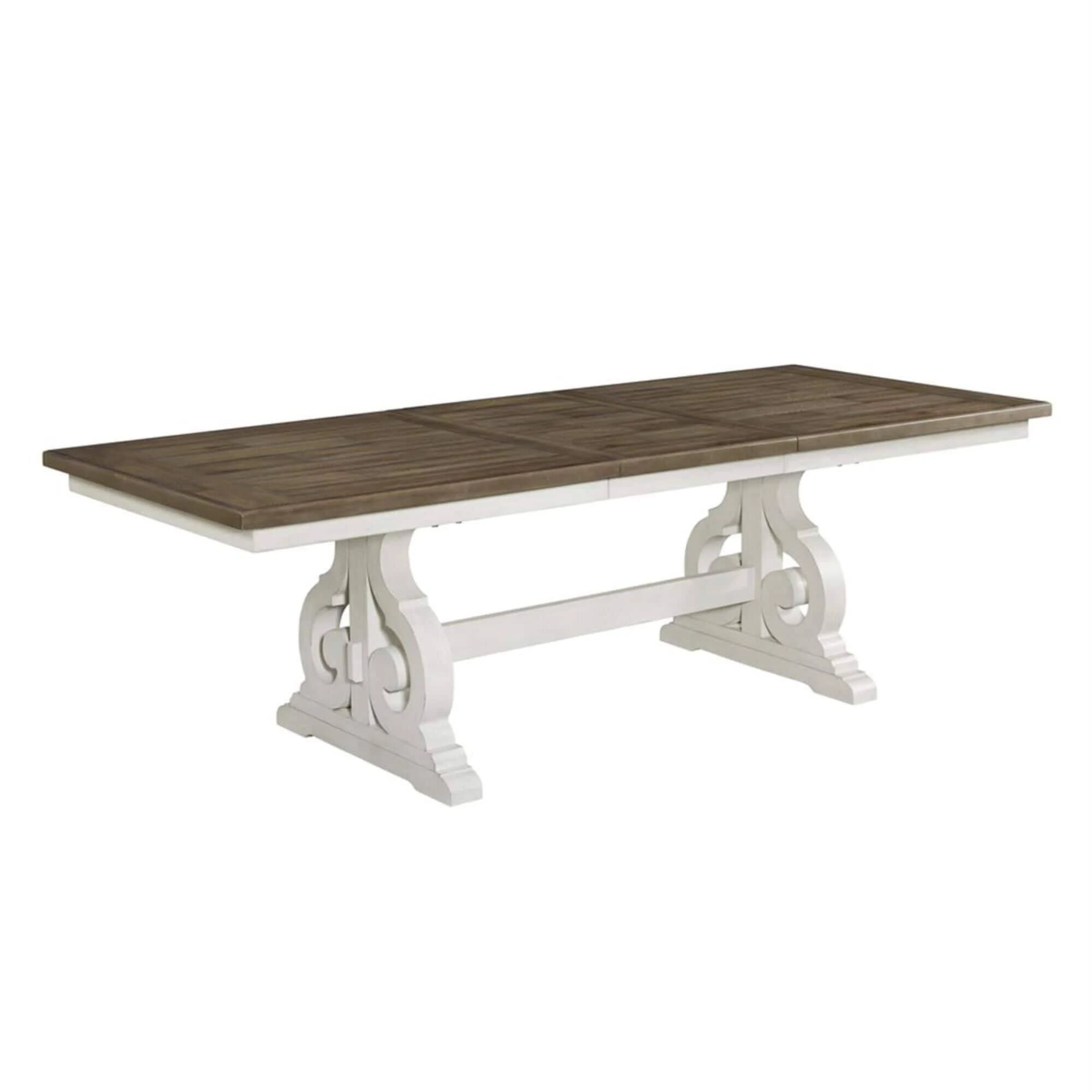 Intercon Drake Rustic White French Oak Trestle Table