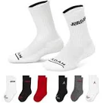 Jordan Boys Legend Crew Socks 6-Pack - Black/Red/White Size Xs