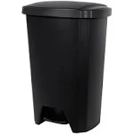 Hefty 13-Gallon Step-On Trash Can, Black