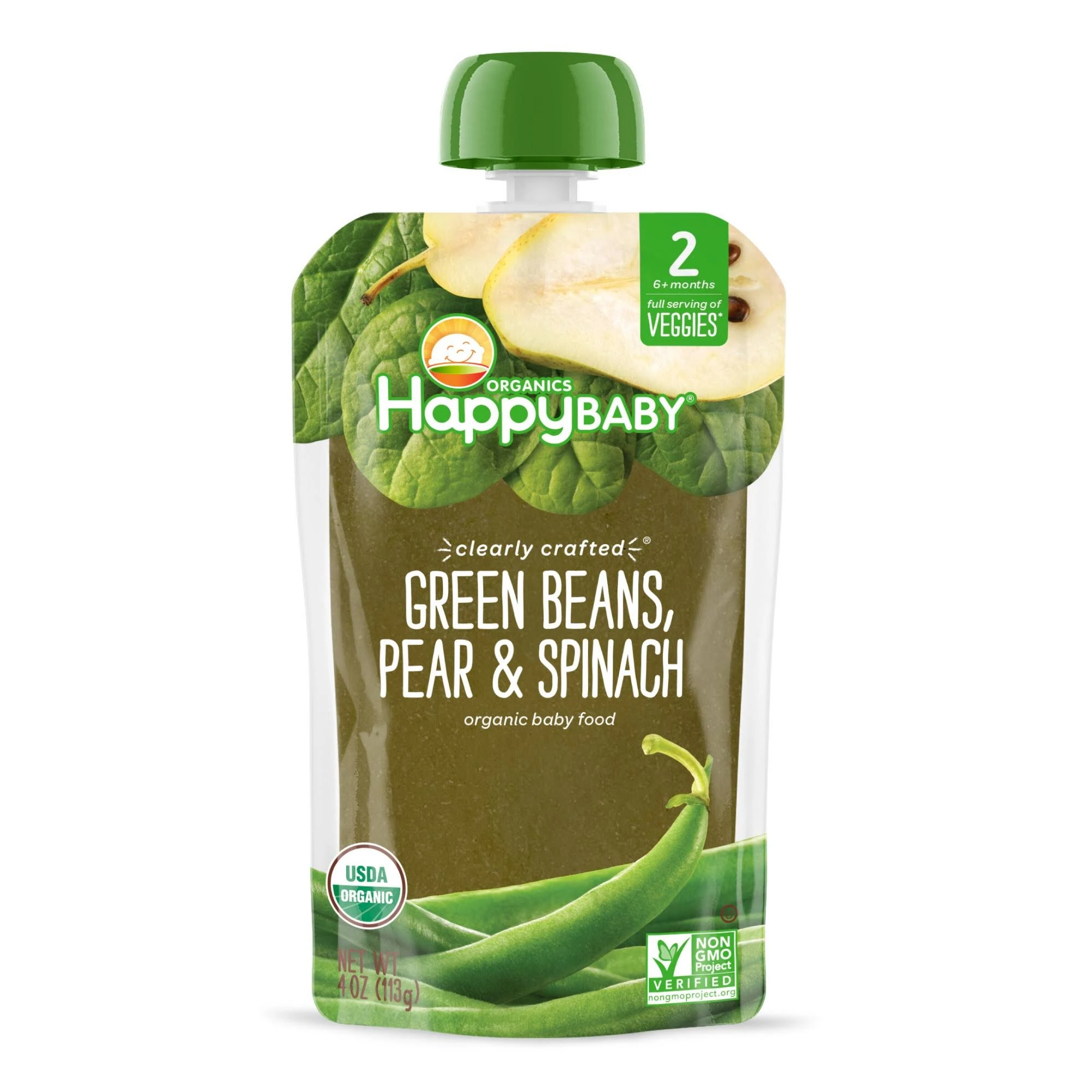 Happy Baby Organic Baby Food Green Beans, Spinach & Pears