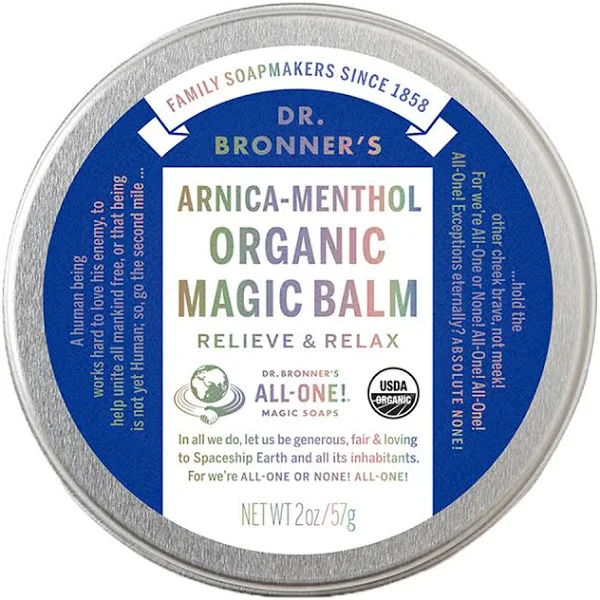 Dr. Bronner's - Organic Magic Balm (2 oz Variety Pack) Arnica-Menthol & Baby Unscented - Made with Organic Beeswax & Hemp Oil, Moisturizes and Soothes Hands, Face & Body | 2 Count