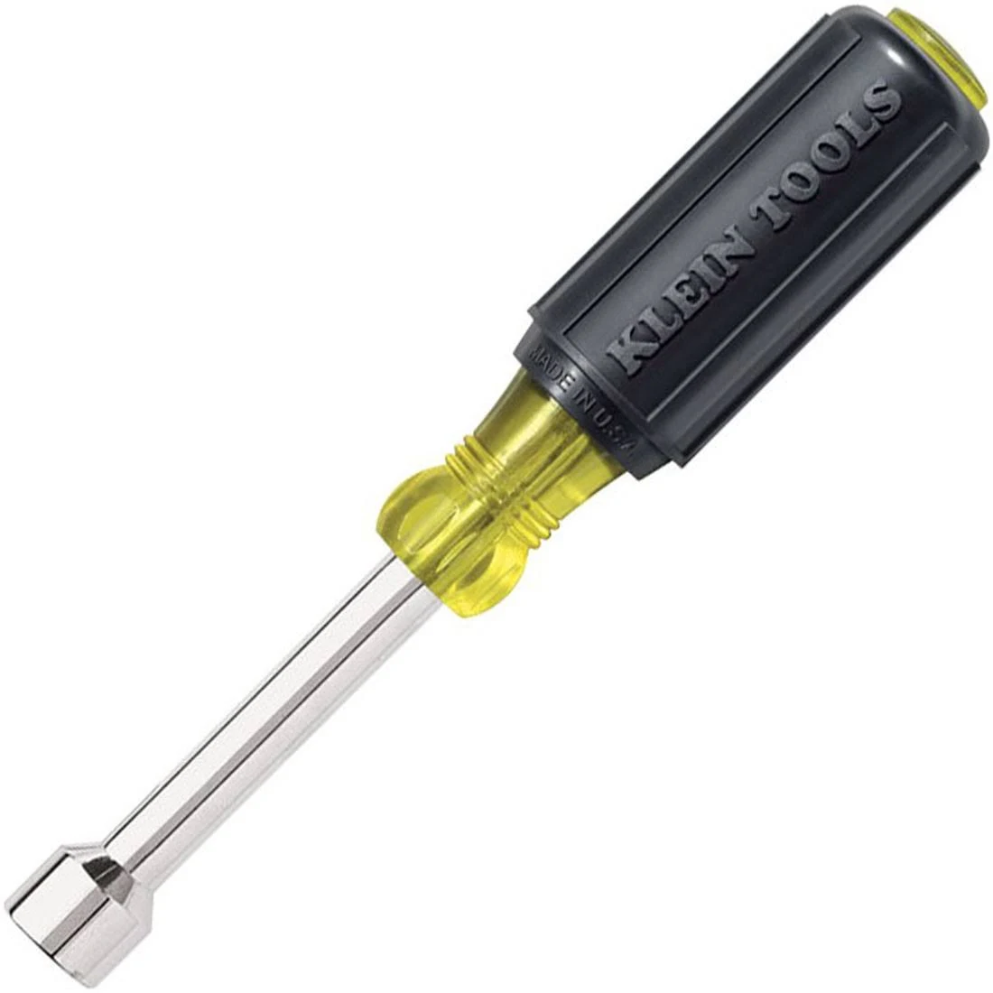 KLEIN TOOLS Hollow Round Shank Nut Driver: 5/8 in Tip Size, 9 1/4 in Overall Lg, 4 in Bolt Clearance