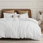 Bedsure White Duvet Covers Queen Size - Soft Brushed Microfiber 3 Pieces with Zipper Closure, 1 Duvet Cover 90x90 Inches and 2 Pillow Shams