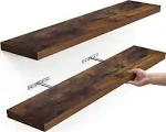 BAYKA Floating Shelves, 22.5&#034; Wall Mounted Wood Shelves for Bathroom, Bedroom...