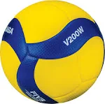 Mikasa V200w, volleyball Blue/Yellow, official size