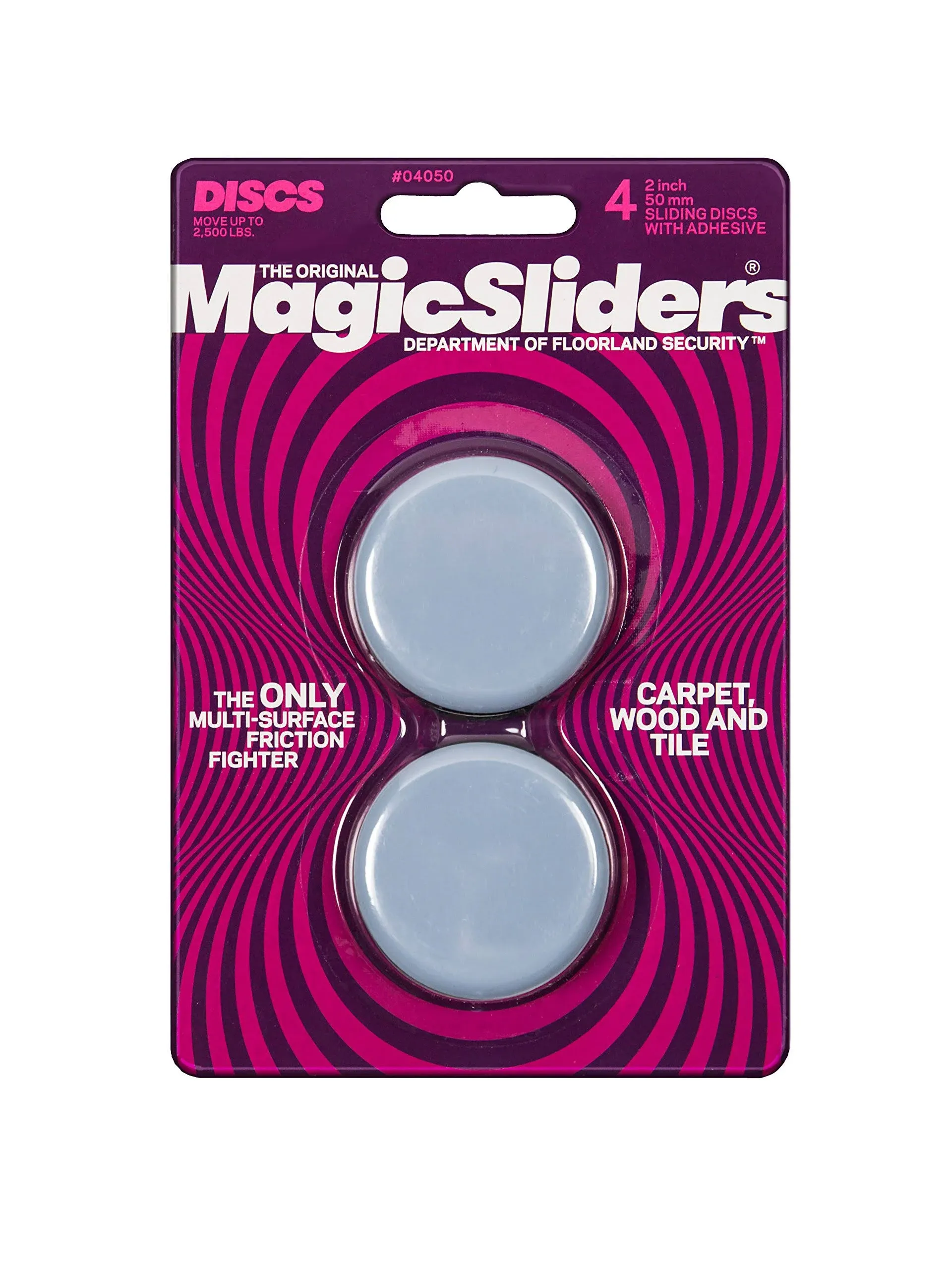 Magic Sliders 04050 Sliding Discs Gray 2" Plastic Gray