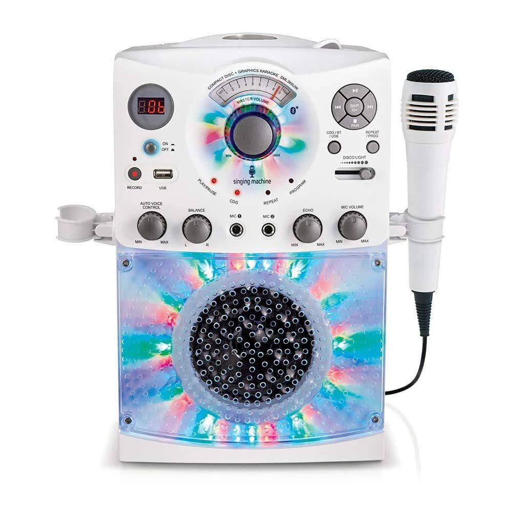 Singing Machine Portable Karaoke Machine for Adults &amp; Kids with Wired Microph...