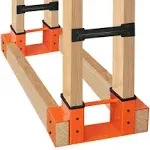 SnugNiture Outdoor Firewood Log Storage Rack Bracket Kit, Adjustable Log Rack Holder, Fireplace Wood Storage Holder with Screws, Orange