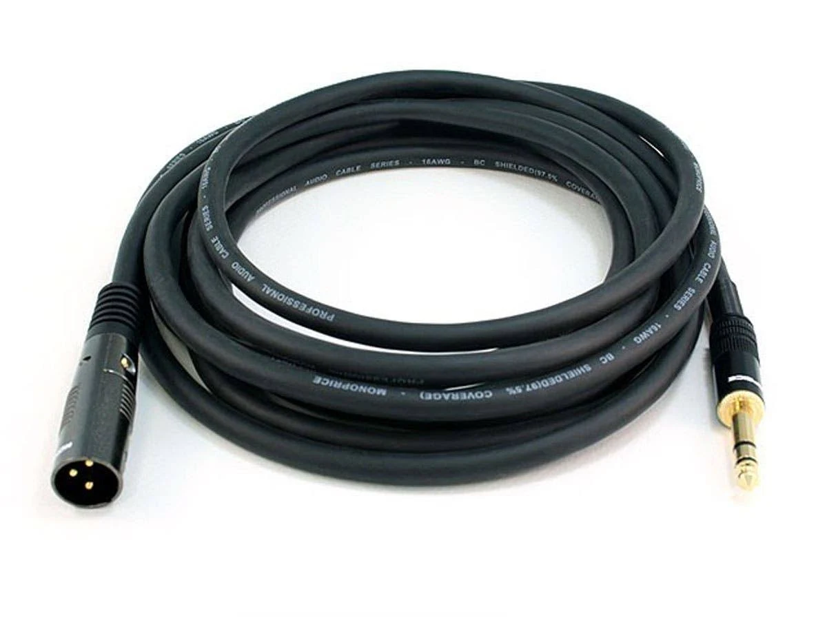 Monoprice 6ft Premier Series XLR male to 1/4in TRS male Cable, 16AWG