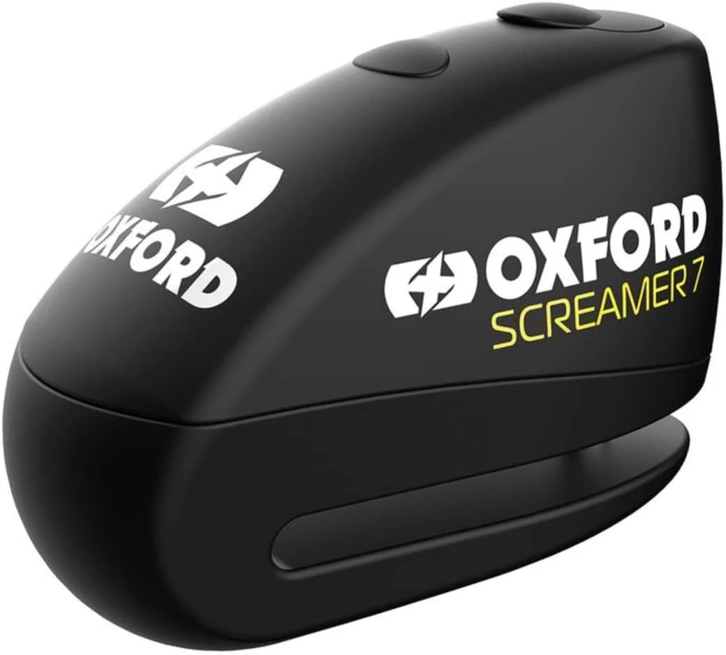 Oxford Screamer7 Alarm Disc Lock Yellow Black Motorbike Scooter Motorcycle Moped