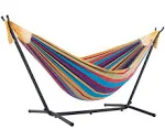 Vivere Double Hammock with Stand: Tropical