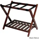 Casual Home Luggage Rack with Shelf, Walnut