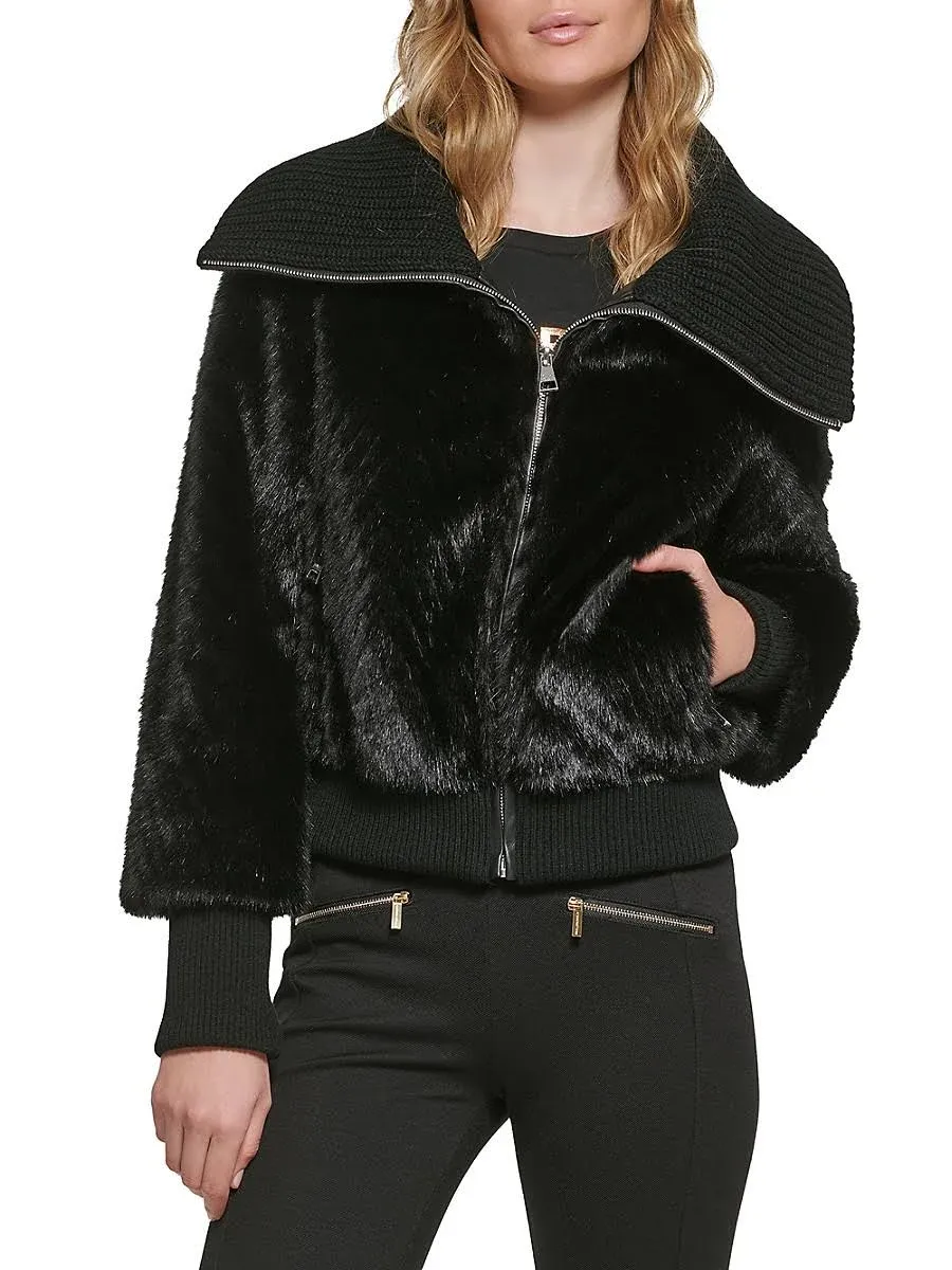 KARL LAGERFELD Paris Women's Faux Fur Jacket