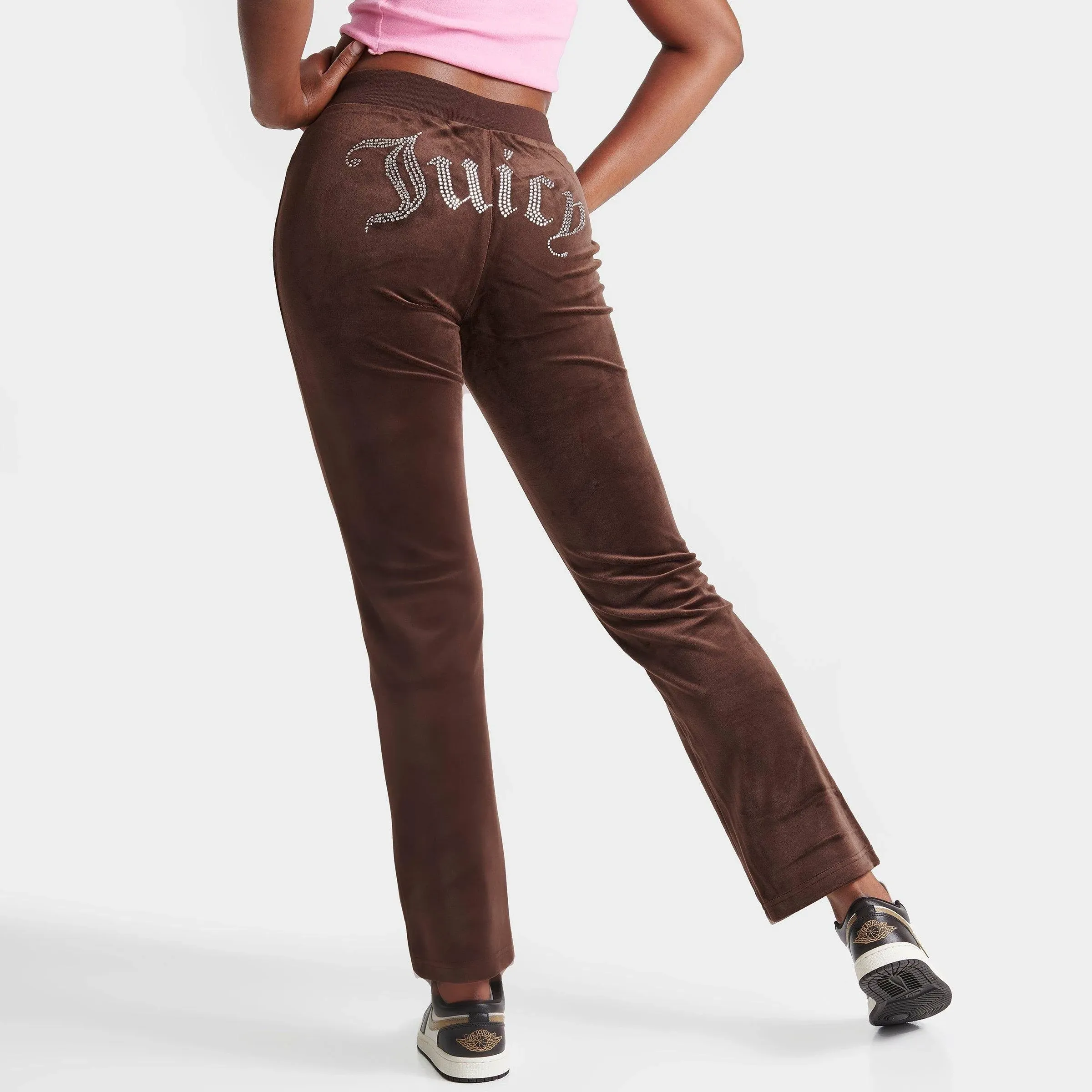 Juicy Couture Women' OG Big Bling Velour Track Pants - S