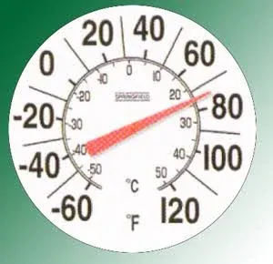 NEW SPRINGFIELD 5650 / 90050 8&#034; DIAMETER LOW PROFILE OUTDOOR THERMOMETER 7300890