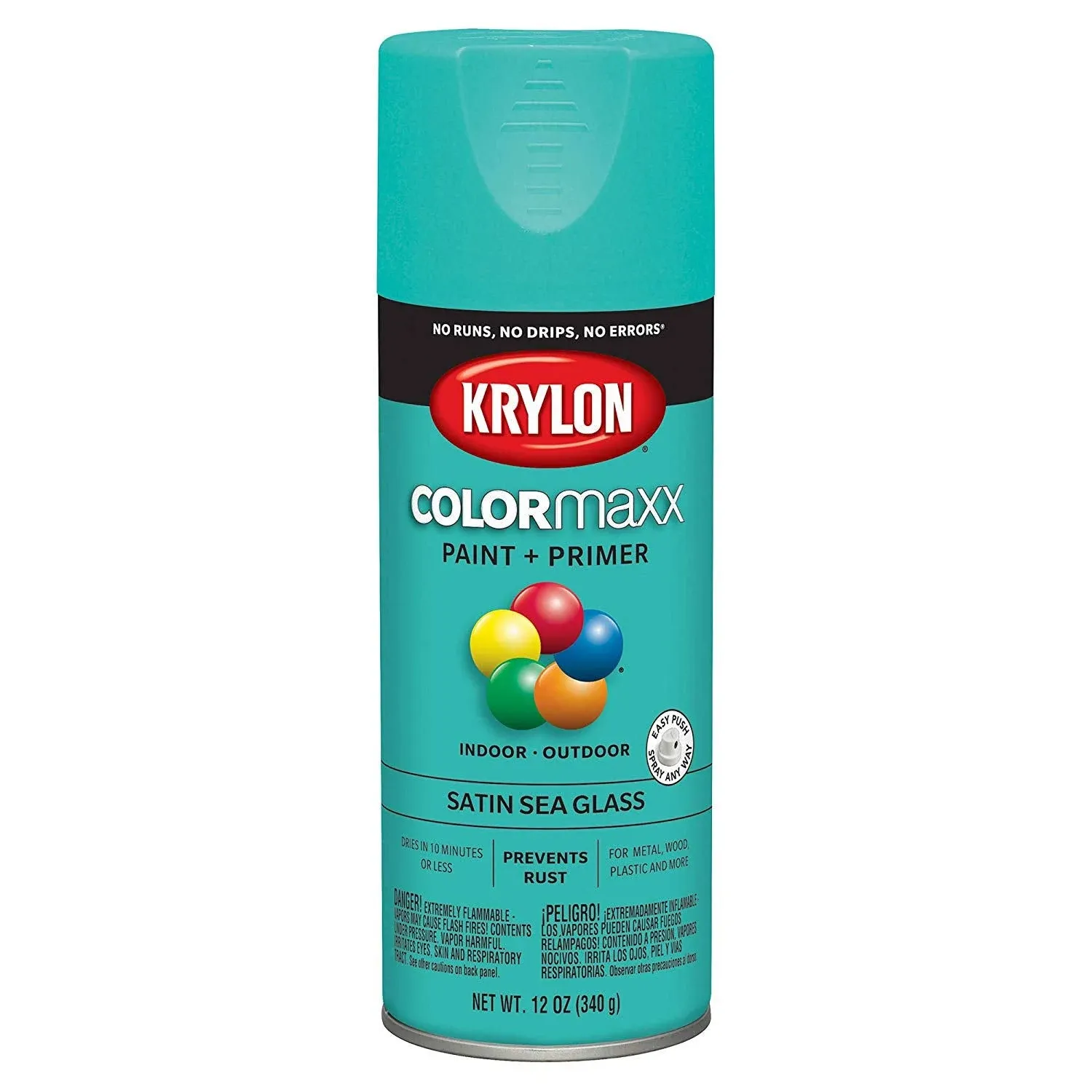 Krylon K05576007 COLORmaxx Spray Paint Satin Sea Glass 12 Ounce