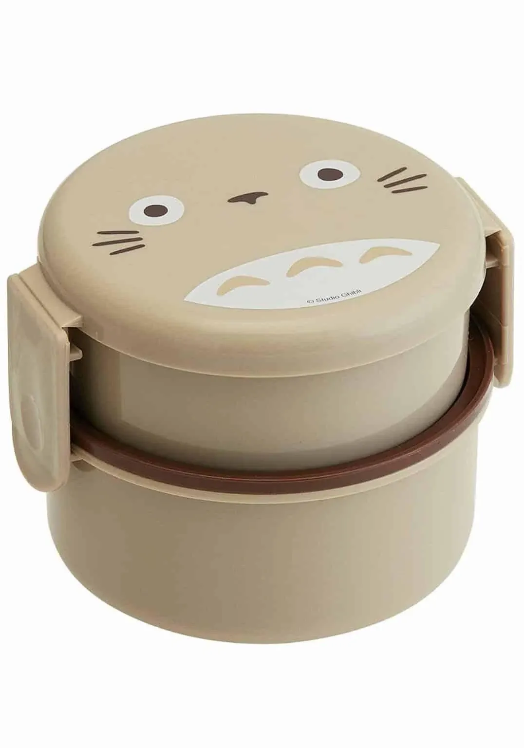 My Neighbor Totoro 2 Tier Round Bento Lunch Box with Folk (17oz) - Authenti