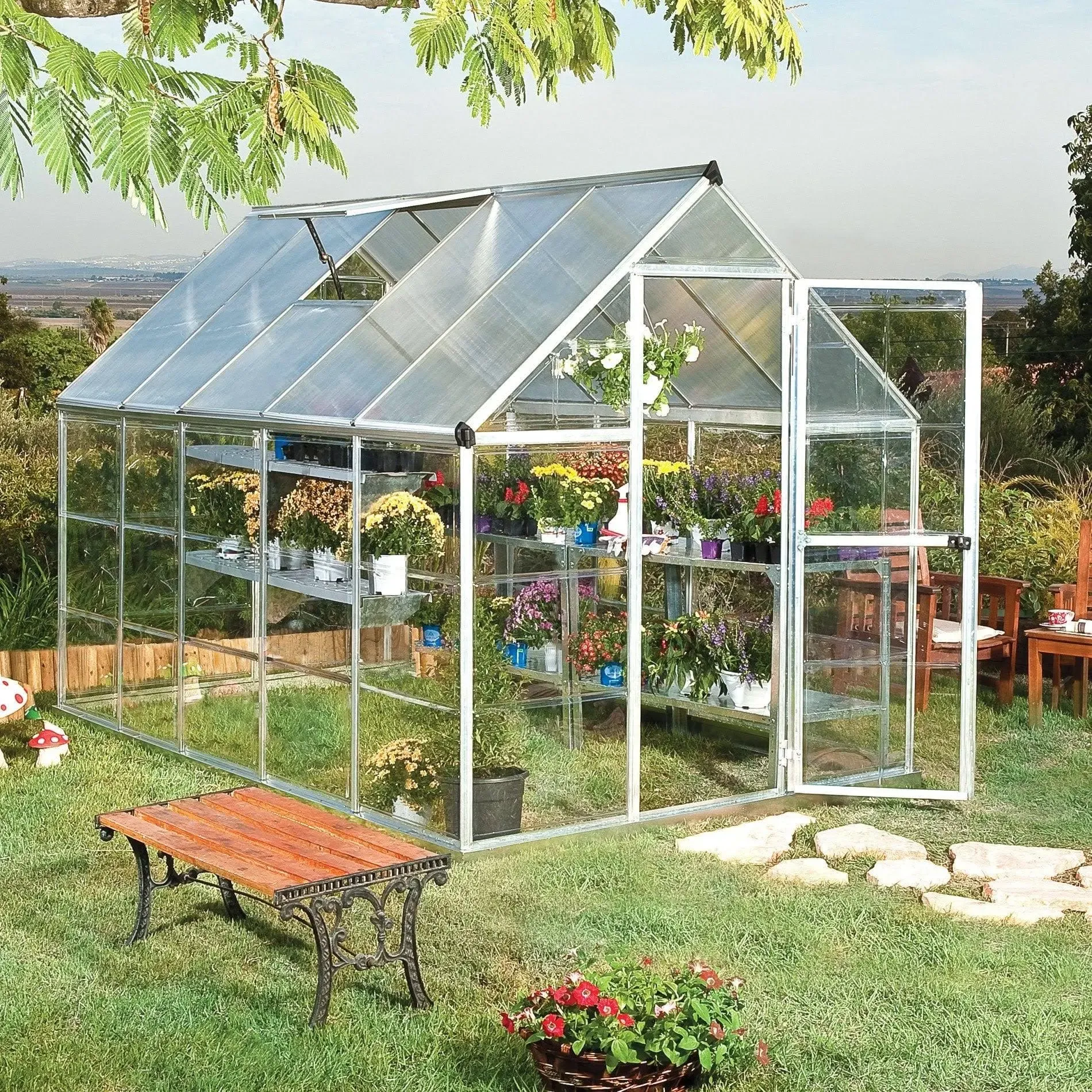 Palram HG5508 Hybrid Greenhouse, Silver