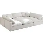 Meridian Furniture Plush Standard Cream Velvet Modular Sectional