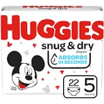 Huggies Snug & Dry Baby Diapers - Size 5 22 ct