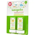 Babyganics Sunscreen Stick, SPF 50+ - 2 sticks, 0.47 oz