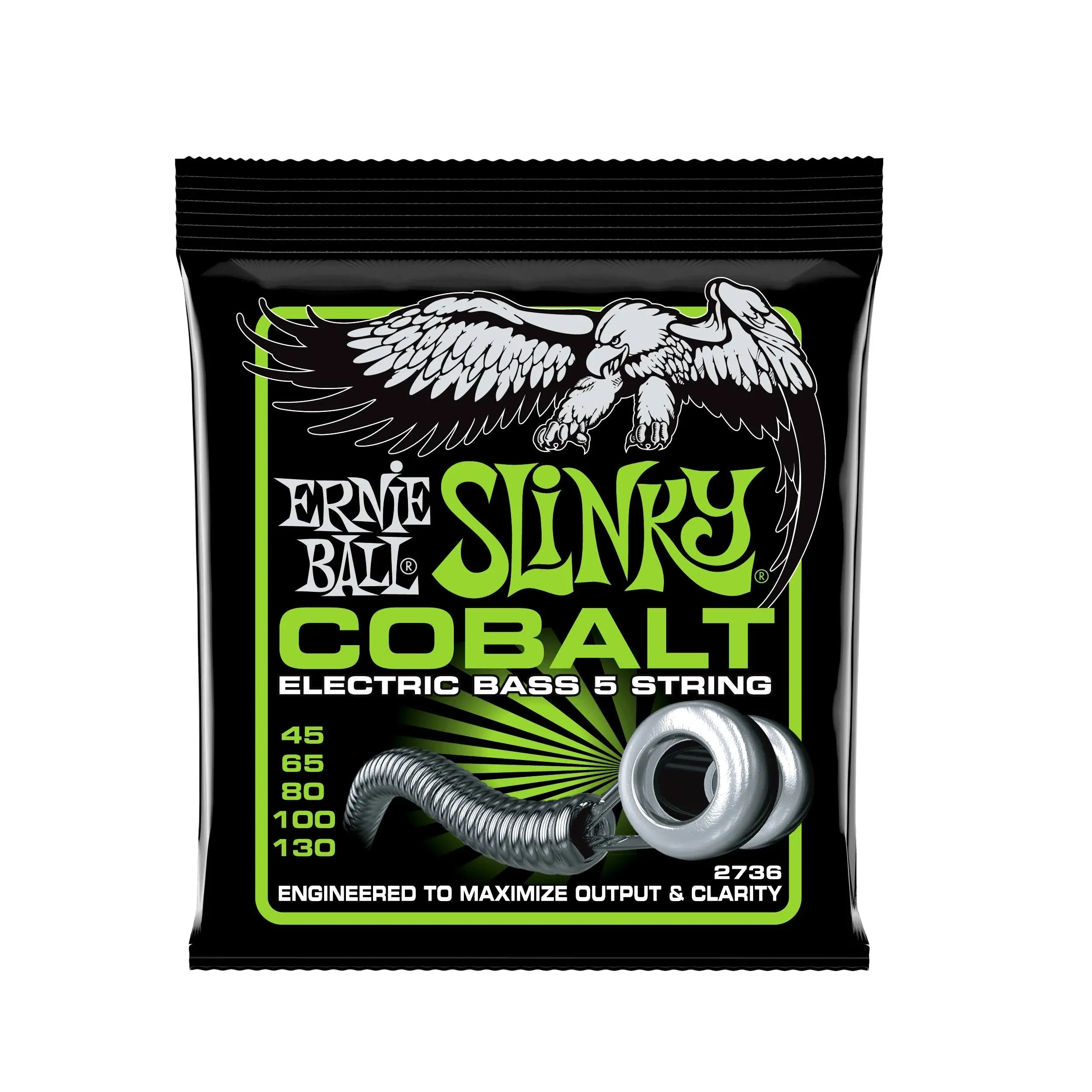 Ernie Ball 5 String Slinky Cobalt Bass Strings - 45-130