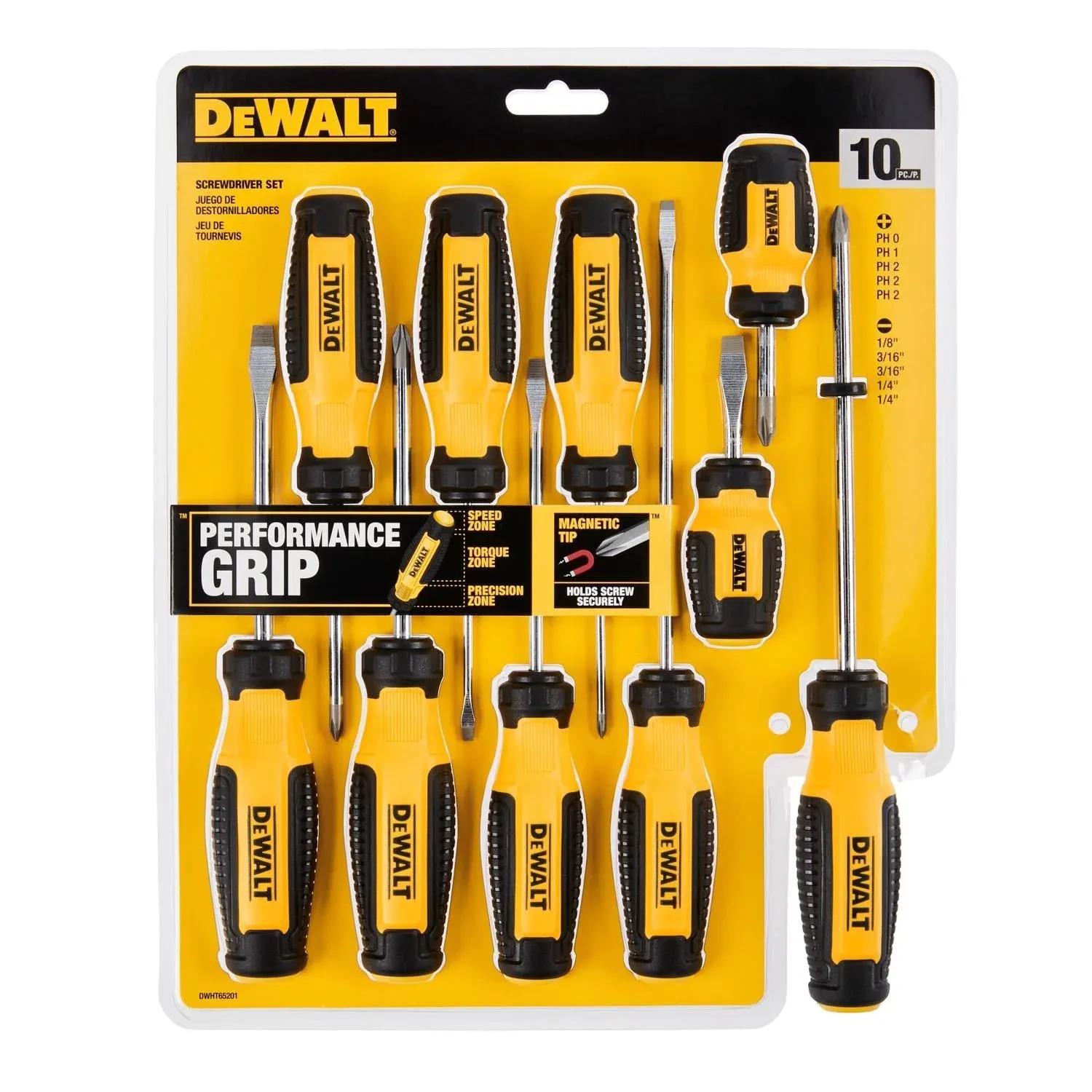 DeWalt DWHT65201 10 Piece Screwdriver Set