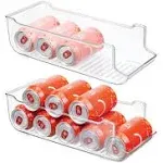 mDesign Pop/Soda Can Storage Dispenser Bin for Fridge, Pantry, 2 Pack - Clear