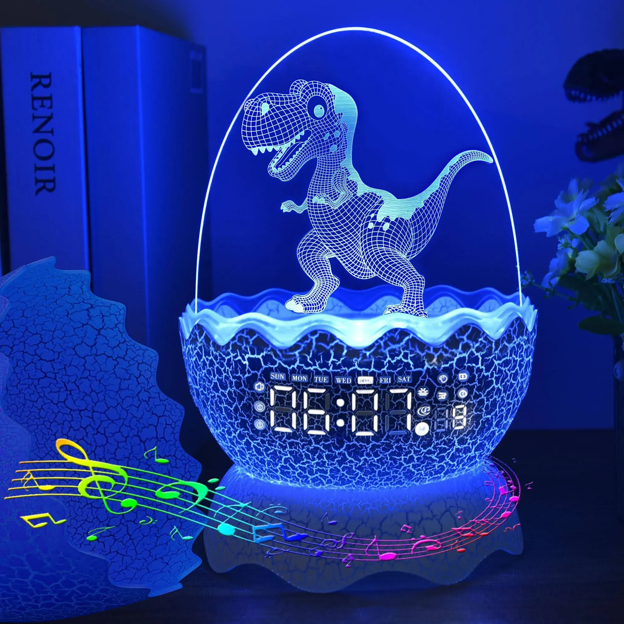 MTDYHY Cute Dinosaur Egg Digital Clock