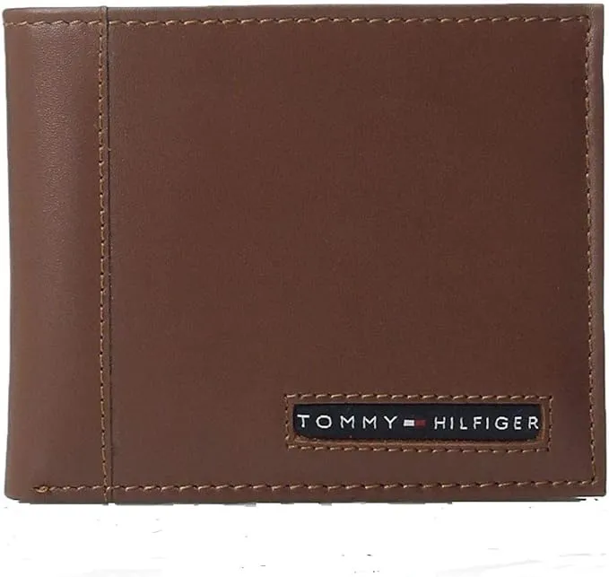 Tommy Hilfiger Men's Leather Wallet – Slim Bifold with 6 Credit Card Pockets and Removable ID Window