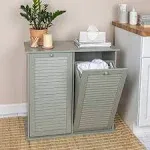 Household Essentials Tilt-Out Cabinet Laundry Sorter with Shutter Front - Grey