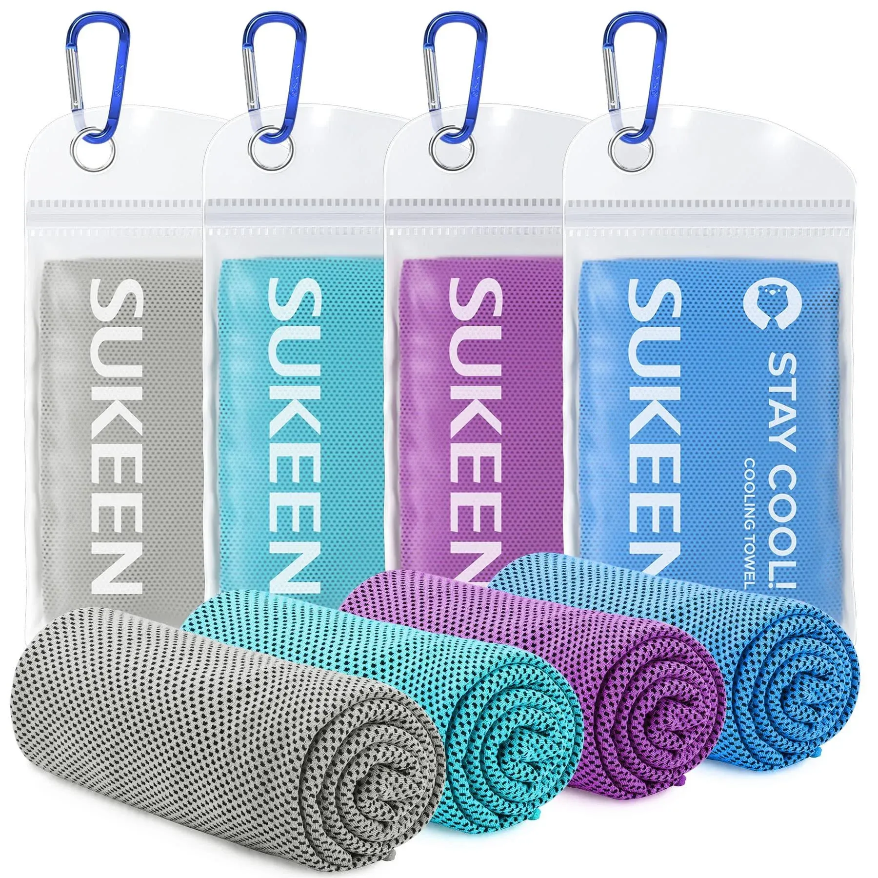 Sukeen [4 Pack] Cooling Towel (40"x12"),Ice Towel,Soft Breathable Chilly Towel ...