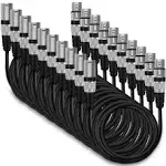 XLR to XLR Microphone Cable (3 Feet, 10-Pack) XLR Male to Female Mic Cable 3-...