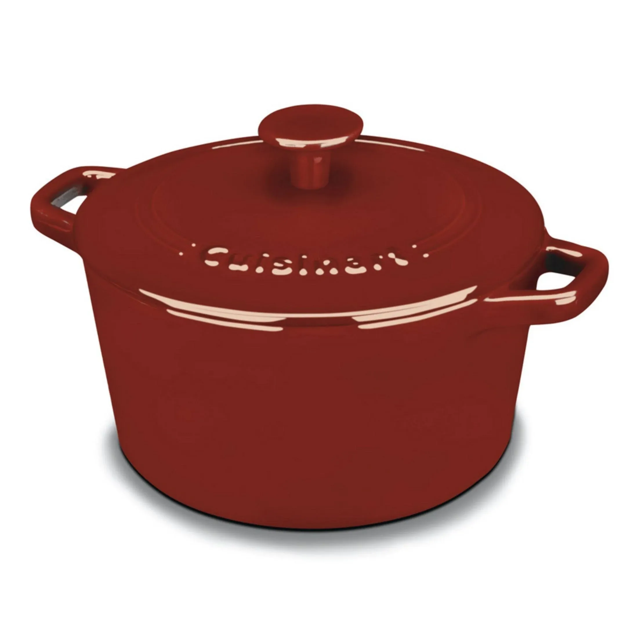 Cuisinart 3-Quart Cast Iron Round Casserole Red