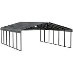 Arrow Carports Galvanized Steel Carport with 1-Sided Enclosure Compact Car Metal Carport Kit