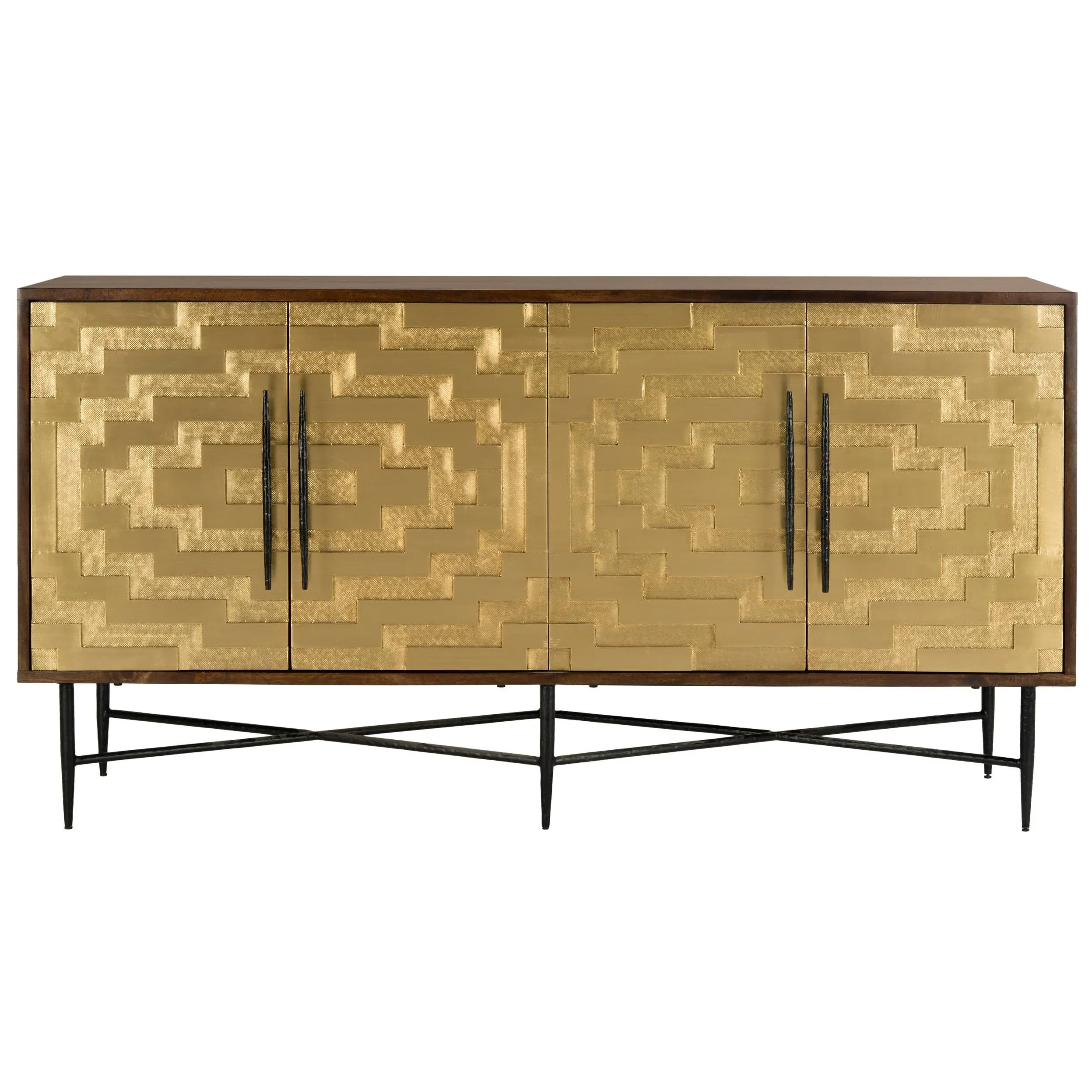 Safavieh Skylar Brass Sideboard - Dark Brown