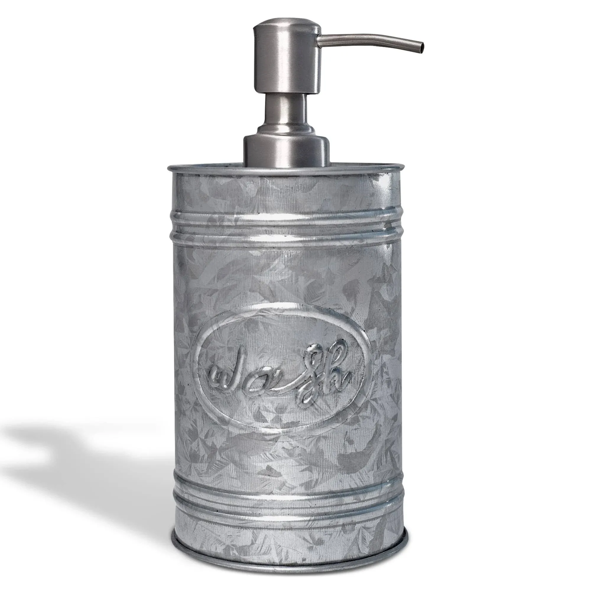 Autumn Alley Farmhouse Galvanized Soap Dispenser Rustic Bathroom Accessories, Gray