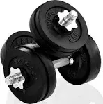 Yes4all 60 lbs Adjustable Cast Iron Dumbbells - Black