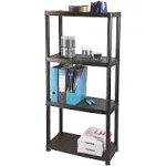 Ram Quality Products Primo 12 inch 4 Tier Plastic Storage Shelves, Black