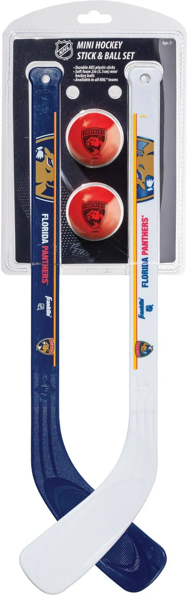 Franklin Sports NHL Mini Hockey Stick Set - NHL Team Knee Hockey Stick and Ball Set - Two Player Stick Set - Great Toy for Kids