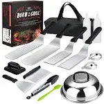 Griddle Accessories,15 Pcs Flat Top Grill Accessories kit for Blackstone and Camp,Stainless Steel BBQ Accessories with Spatula, Basting Cover,Tongs,Egg Mold & Carry Bag for Outdoor BBQ Teppanyaki