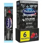 Pedialyte AdvancedCare Plus Electrolyte Powder, Berry Frost, Powder Packets, 6 Count