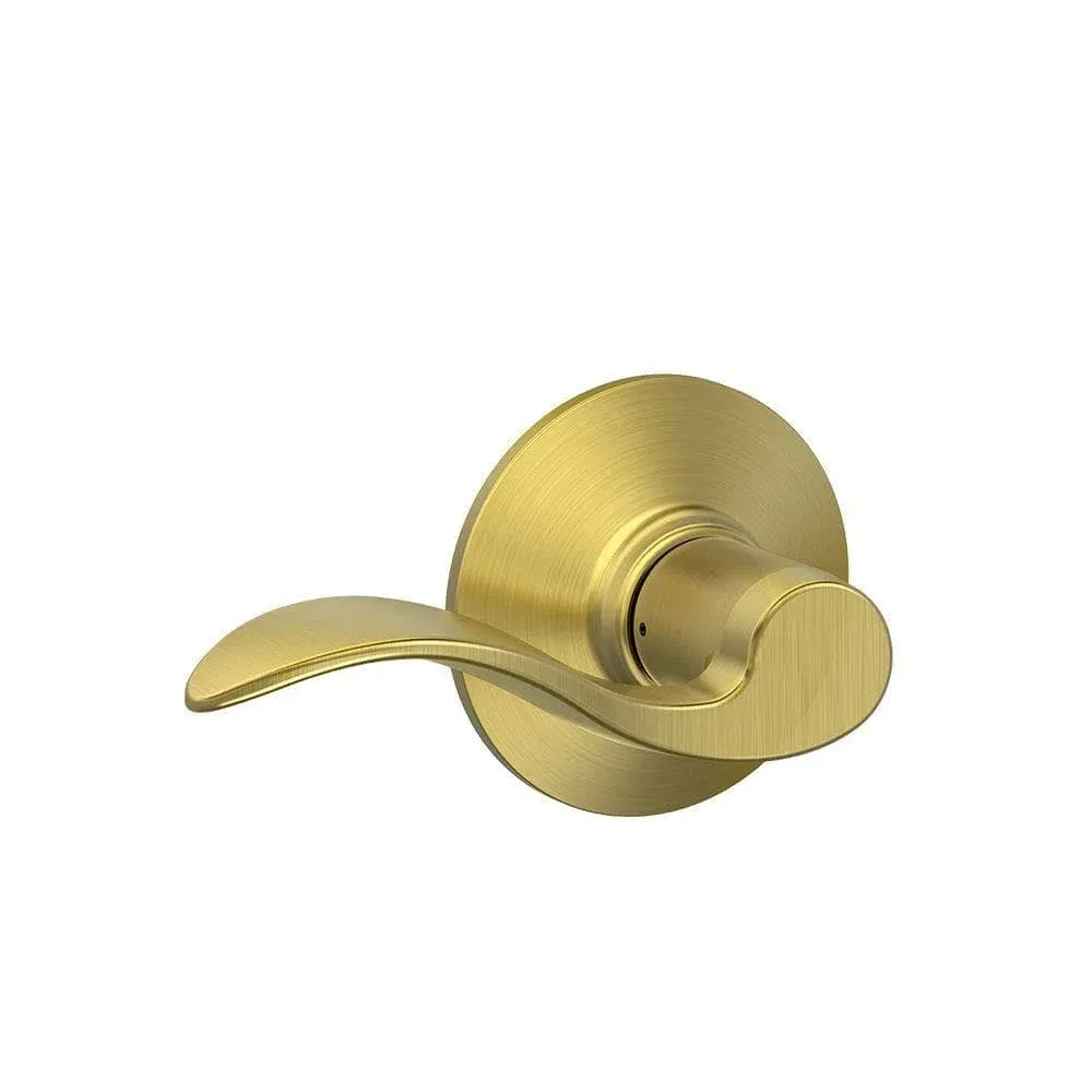 Schlage Residential F10VACC608 Privacy Lever Accent Satin Brass Right or Left Handed Satin Brass