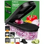 Fullstar - Vegetable Chopper - Vegetable Cutter, Food Chopper, Veggie Chopper, Onion Chopper with Container - 6 Blades, Black