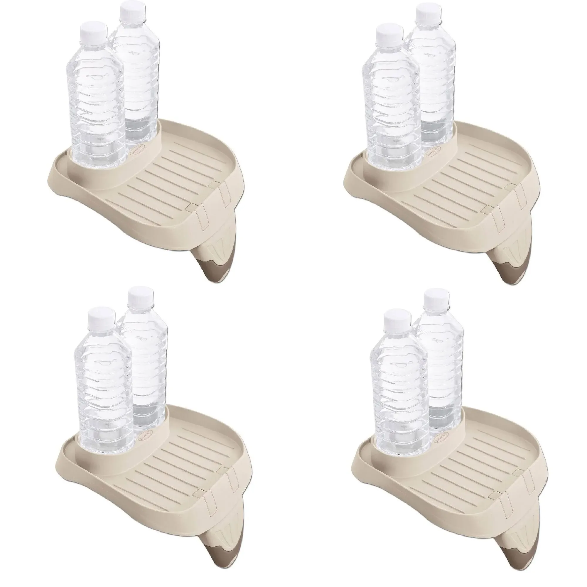 Intex PureSpa Attachable Cup Holder and Refreshment Tray Accessory, Tan (4 Pack)