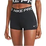 Nike Pro 3&#034; Shorts CZ9857-013 Womens Size XL Black/Blue Tint/White