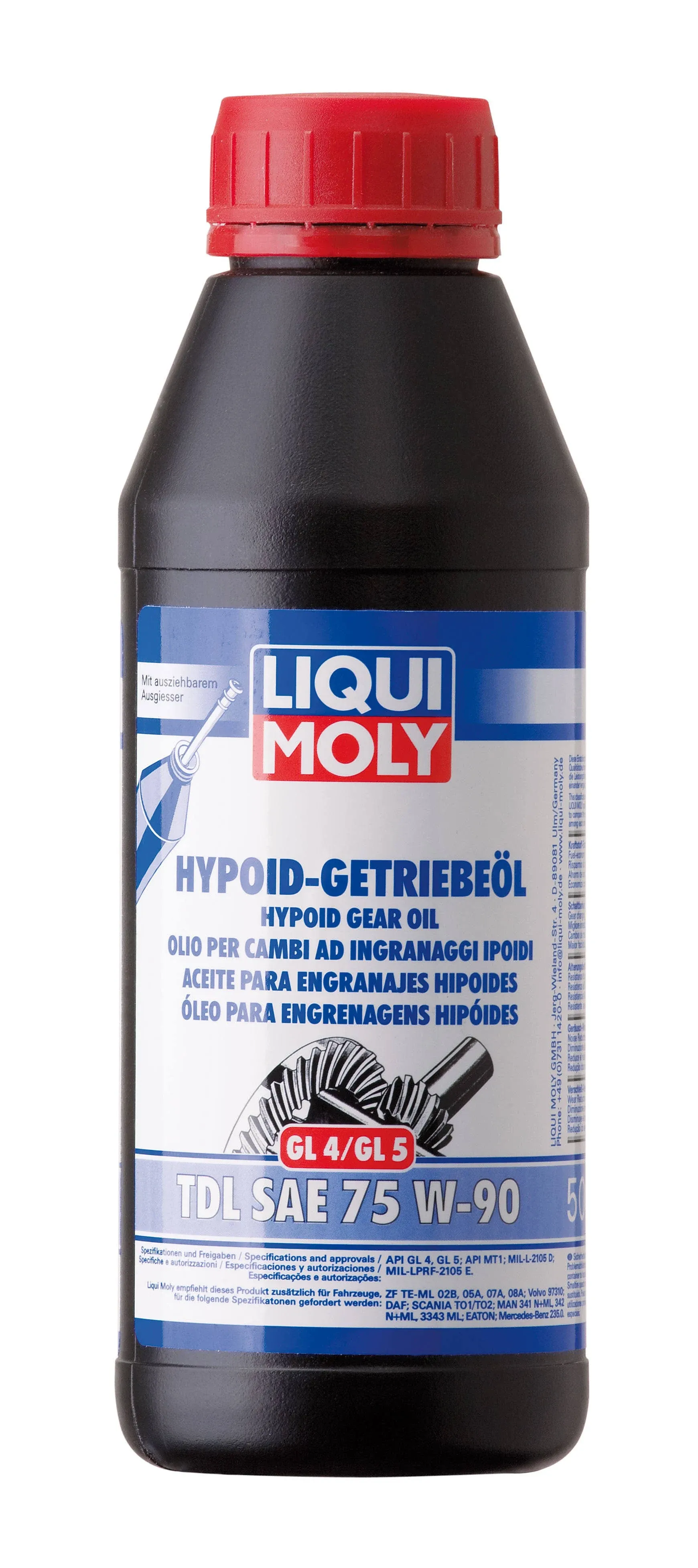 Liqui Moly 22090 Fully Synthetic Hypoid Gear Oil (Gl4/5) Sae 75 W 90